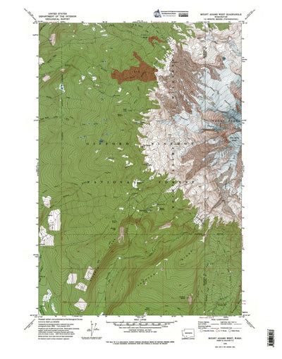 Western Michigan University WA-Mount Adams West: Authoritative US Topos 1970 digital map