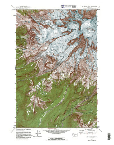 Western Michigan University WA-Mt Rainier West: Authoritative US Topos 1971 digital map