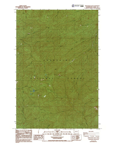 Western Michigan University WA-Newaukum Lake: Authoritative US Topos 1987 digital map