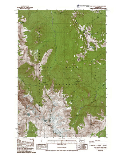 Western Michigan University WA-Old Snowy Mnt: Authoritative US Topos 1988 digital map