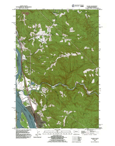 Western Michigan University WA-OR-Kalama: Authoritative US Topos 1990 digital map