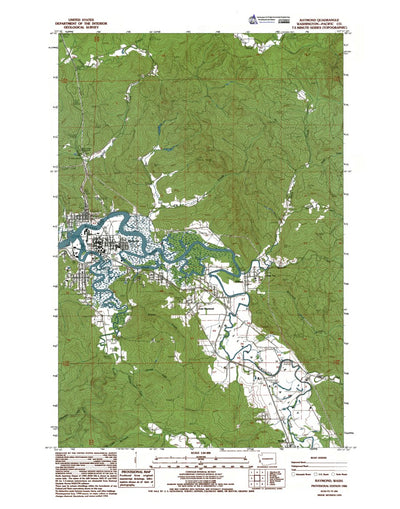 Western Michigan University WA-Raymond: Authoritative US Topos 1986 digital map