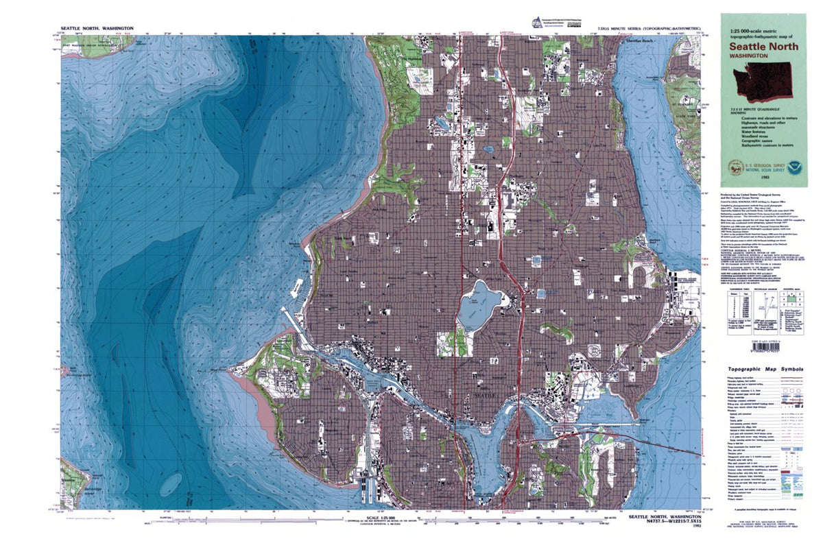 WA-Seattle North: Authoritative US Topos 1983 Map by Western Michigan ...