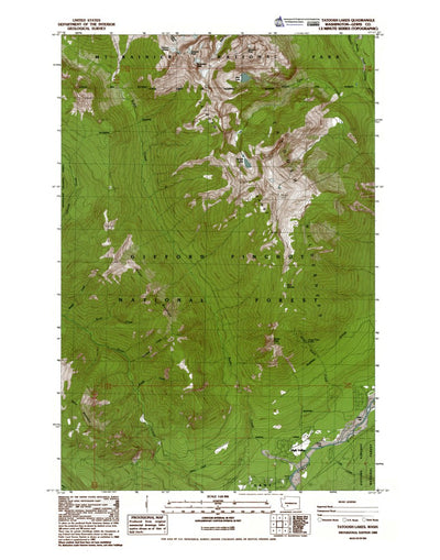 Western Michigan University WA-Tatoosh Lakes: Authoritative US Topos 1989 digital map