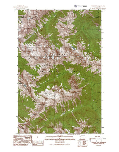 Western Michigan University WA-Wellesley Peak: Authoritative US Topos 1990 digital map