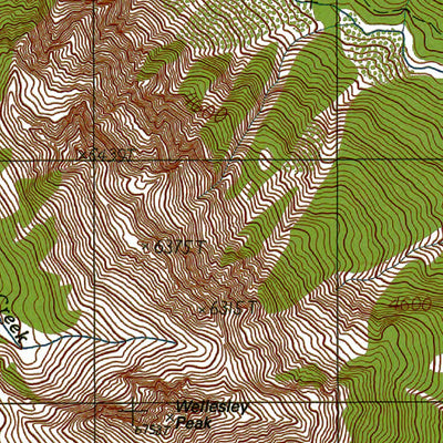 Western Michigan University WA-Wellesley Peak: Authoritative US Topos 1990 digital map