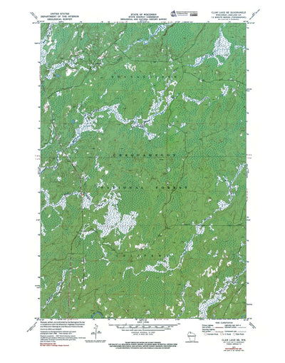 Western Michigan University WI-Clam Lake SE: Authoritative US Topos 1971 digital map