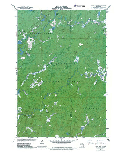 Western Michigan University WI-Clam Lake SW: Authoritative US Topos 1971 digital map