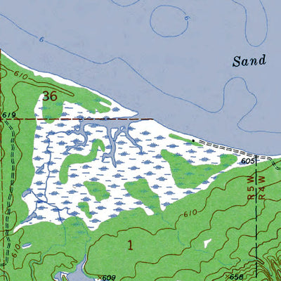 Western Michigan University WI-Sand Island: Authoritative US Topos 1964 digital map
