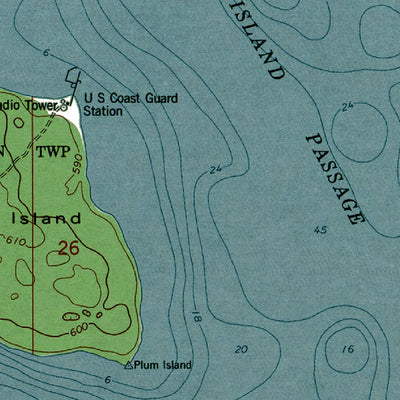 Western Michigan University WI-Washington Islands SW: Authoritative US Topos 1982 digital map