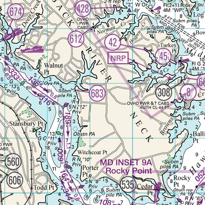 Williams & Heintz Map Corporation Chesapeake Bay: Middle River to Severn River digital map