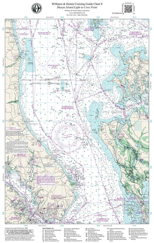 Chesapeake Bay: Sharps Island Light to Cove Point Map by Williams