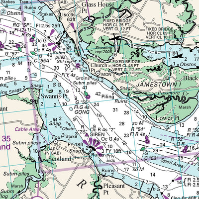 Williams & Heintz Map Corporation James River: Jamestown Island to Seven Mile Reach digital map