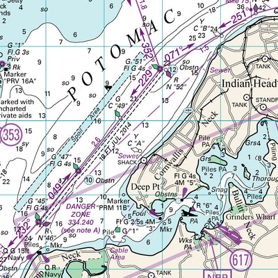 Williams & Heintz Map Corporation Potomac River: Mathias Point to Gunston Cove digital map
