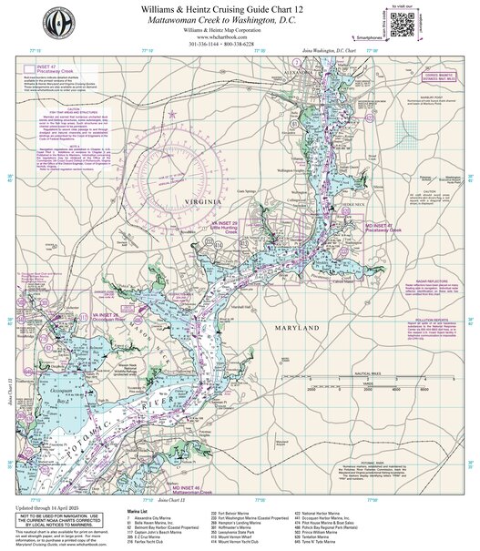 Potomac River: Mattawoman Creek to Washington, D.C. Map by Williams ...