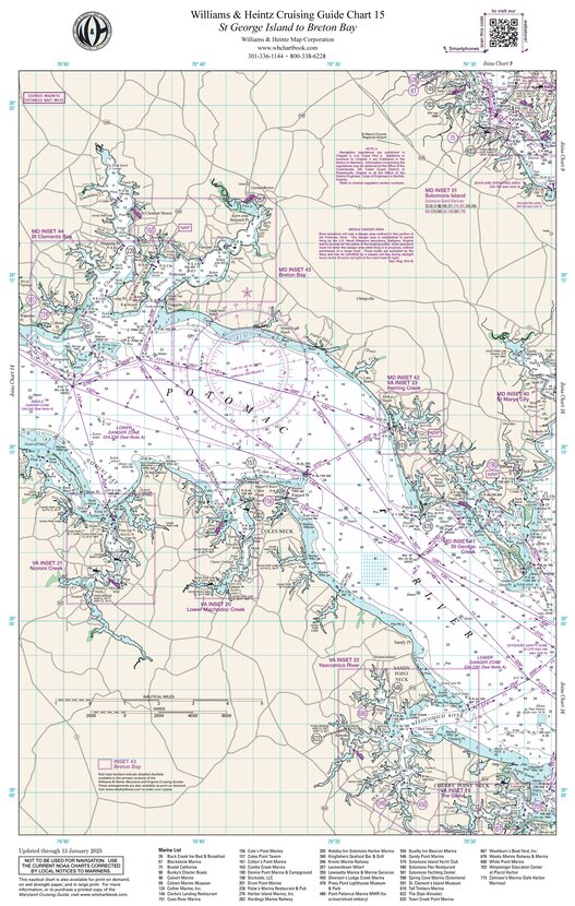 Potomac River: St. George Island to Breton Bay Map by Williams & Heintz ...