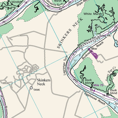 Williams & Heintz Map Corporation Rappahannock River: Horse Head Point to Fredericksburg digital map
