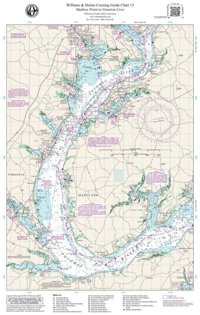Williams & Heintz Map Corporation W&H Chart 13 Mathias Point to Gunston Cove digital map