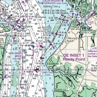 Williams & Heintz Map Corporation W&H Chart DE 2 Delaware City to Goose Point digital map