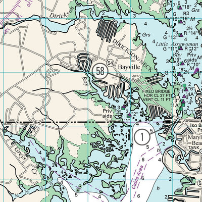 Williams & Heintz Map Corporation WH Chart DE 8, Dewey Beach to Fenwick Island digital map