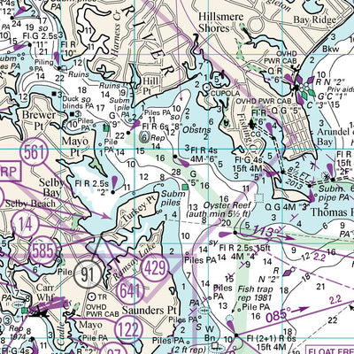 Williams & Heintz Map Corporation WHMAP Chart 5, Sandy Point to Tilghman's Island digital map