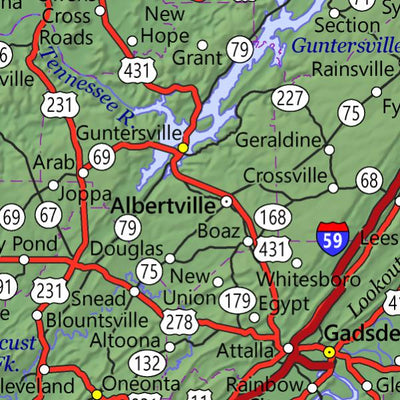 World Sites Atlas Alabama Highway Map digital map