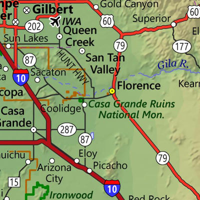 World Sites Atlas Arizona Highway Map digital map