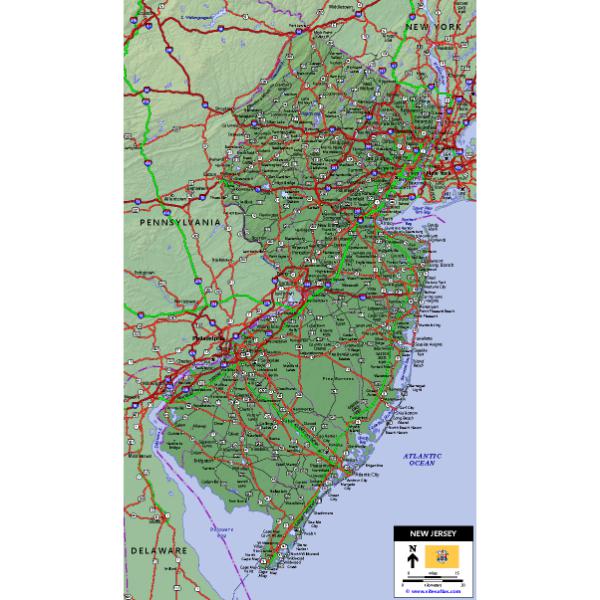 Nj Interactive Map New Jersey Highway Map by World Sites Atlas | Avenza Maps
