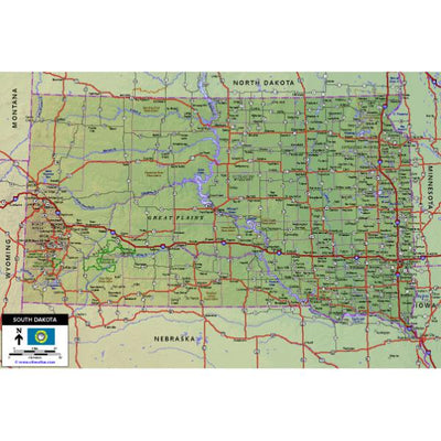 World Sites Atlas South Dakota Highway Map digital map