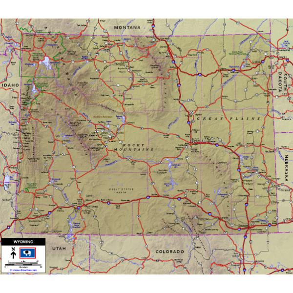 wyoming-highway-map-by-world-sites-atlas-avenza-maps for Free Printable Map Of Wyoming Wyoming Highway Map by World Sites Atlas | Avenza Maps for Free Printable Map Of Wyoming
