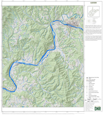 WV Division of Natural Resources Alderson Quad Topo - WVDNR digital map