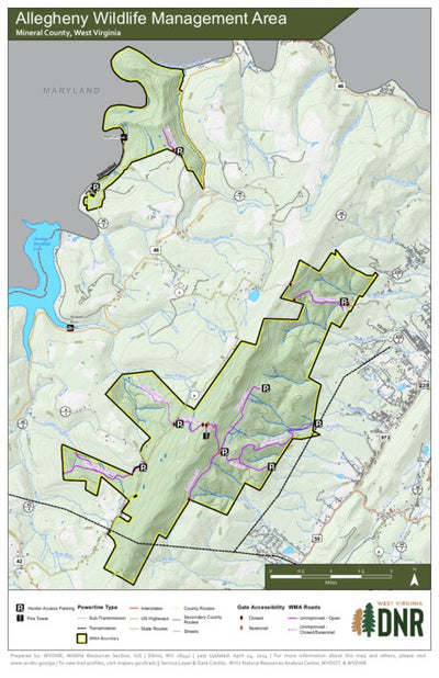 WV Division of Natural Resources Allegheny Wildlife Management Area digital map