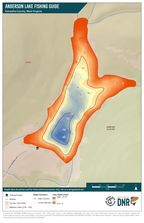 WV Division of Natural Resources Anderson Lake Fishing Guide digital map