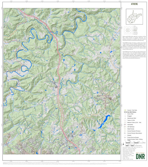 WV Division of Natural Resources Athens Quad Topo - WVDNR digital map