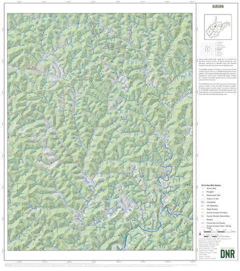 WV Division of Natural Resources Auburn Quad Topo - WVDNR digital map