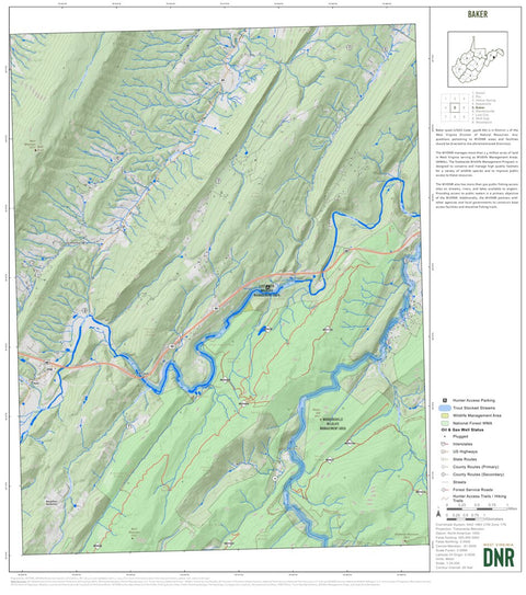 WV Division of Natural Resources Baker Quad Topo - WVDNR digital map