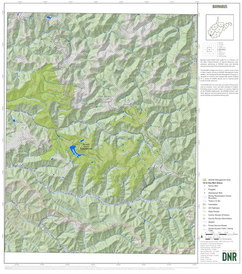 WV Division of Natural Resources Barnabus Quad Topo - WVDNR digital map