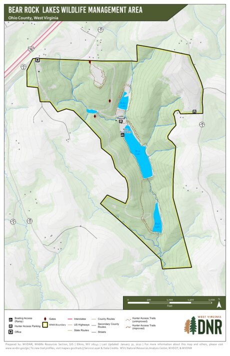 WV Division of Natural Resources Bear Rock Lakes Wildlife Management Area digital map