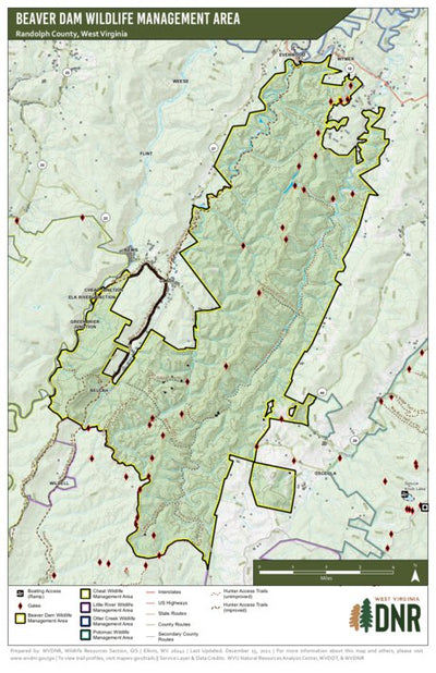 WV Division of Natural Resources Beaver Dam Wildlife Management Area digital map