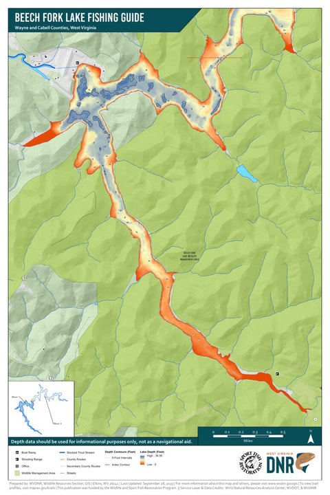 WV Division of Natural Resources Beech Fork Lake Fishing Guide (Large 1/2) bundle exclusive