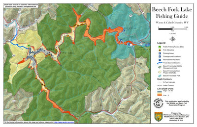 WV Division of Natural Resources Beech Fork Lake Fishing Guide (Small) bundle exclusive