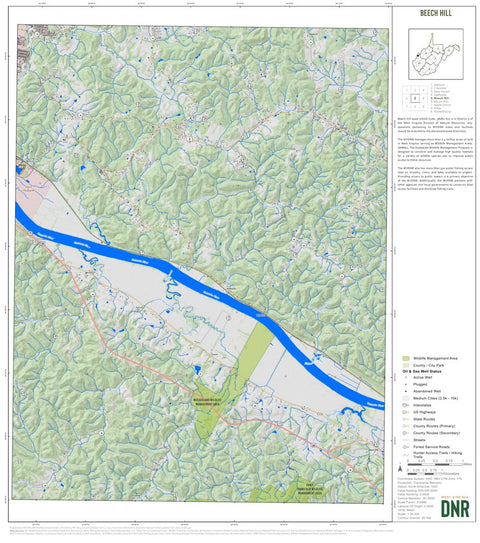 WV Division of Natural Resources Beech Hill Quad Topo - WVDNR digital map
