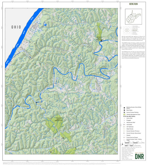 WV Division of Natural Resources Bens Run Quad Topo - WVDNR digital map