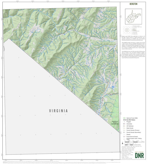 WV Division of Natural Resources Bergton Quad Topo - WVDNR digital map