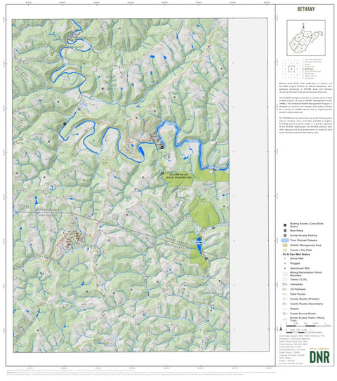 WV Division of Natural Resources Bethany Quad Topo - WVDNR digital map