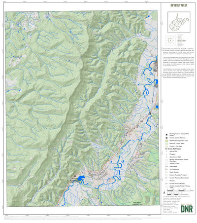 WV Division of Natural Resources Beverly West Quad Topo - WVDNR digital map