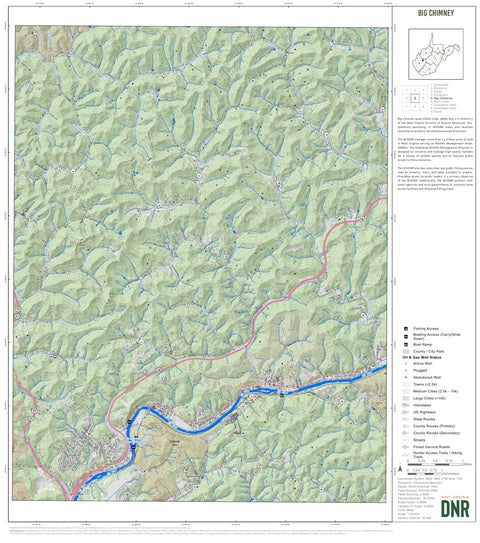 WV Division of Natural Resources Big Chimney Quad Topo - WVDNR digital map