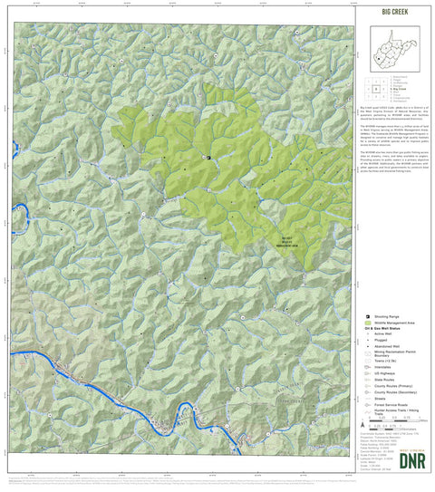 WV Division of Natural Resources Big Creek Quad Topo - WVDNR digital map