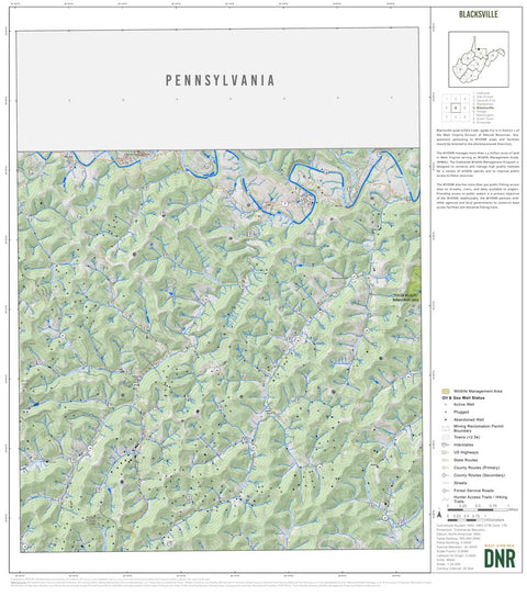 WV Division of Natural Resources Blacksville Quad Topo - WVDNR digital map