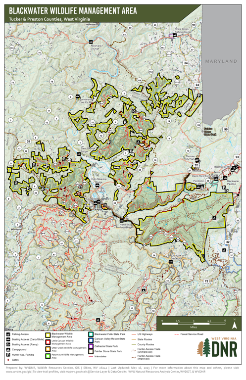 Blackwater Wildlife Management Area Map by WV Division of Natural ...